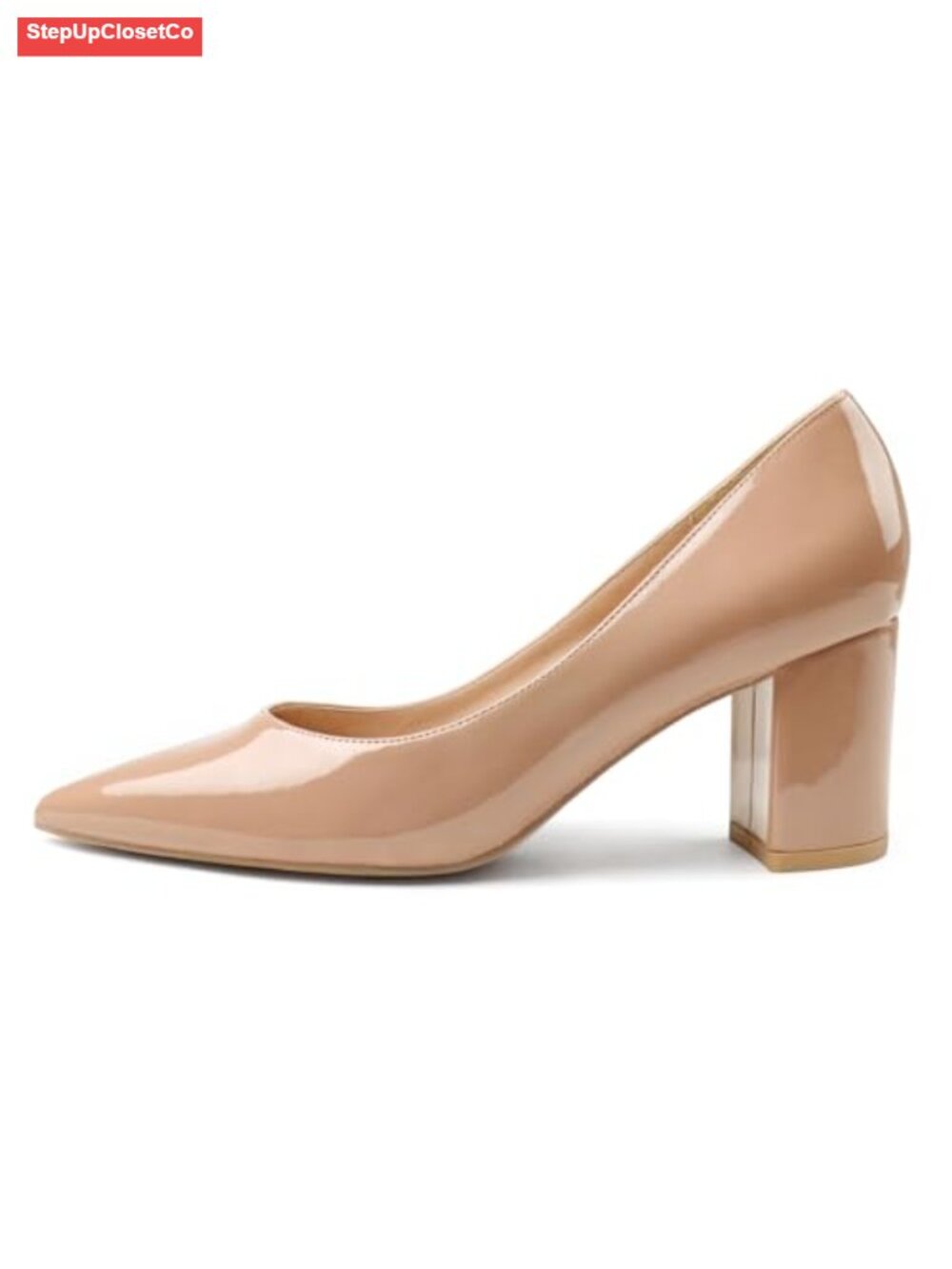 Women's Pointed Toe Chunky Block Heel Pumps